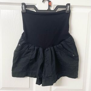 Women’s Black Maternity Shorts Over Belly Panel – Size S– Good
